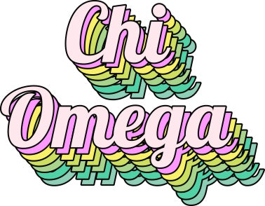 Chi Omega Greek Stacked Sticker