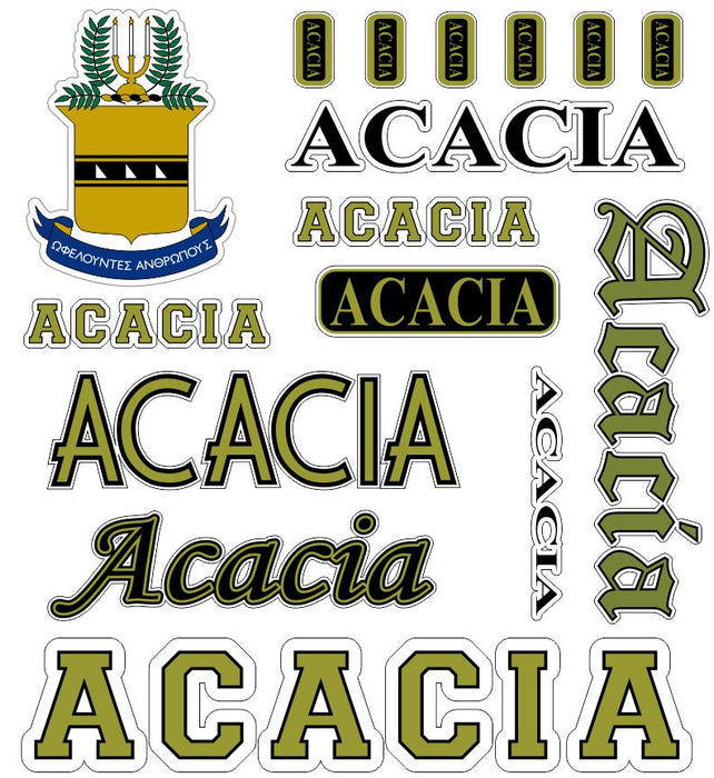 Acacia Multi Greek Decal Sticker Sheet