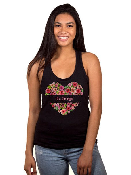 Clothing Floral Heart Ideal Racerback Tank