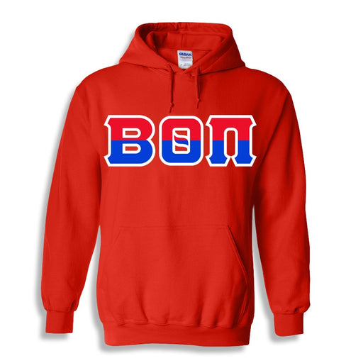 Beta Theta Pi Two Toned Lettered Hooded Sweatshirt