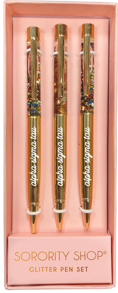Alpha Sigma Tau Glitter Pens (Set of 3)