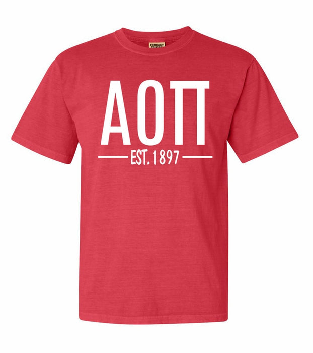 Alpha Omicron Pi Comfort Colors Established Sorority T-Shirt