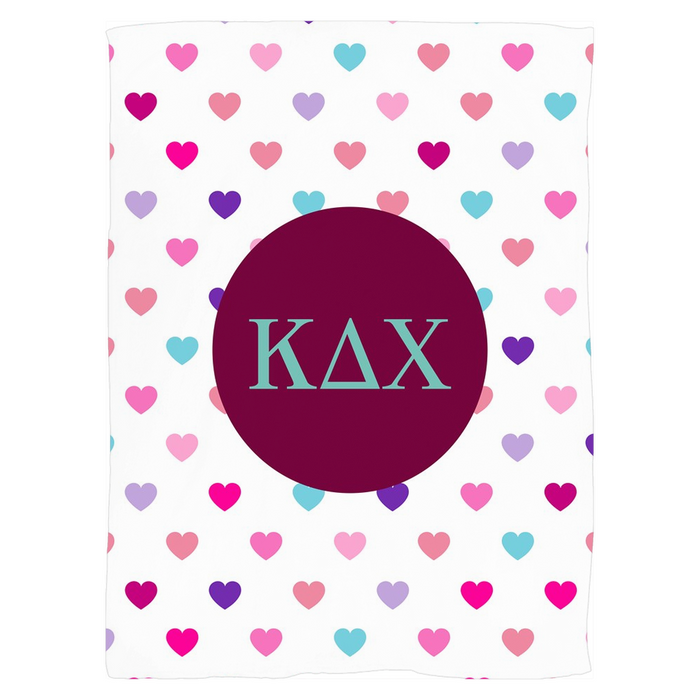 Kappa Delta Chi Hearts Fleece Blankets Kappa Delta Chi Hearts Fleece Blankets