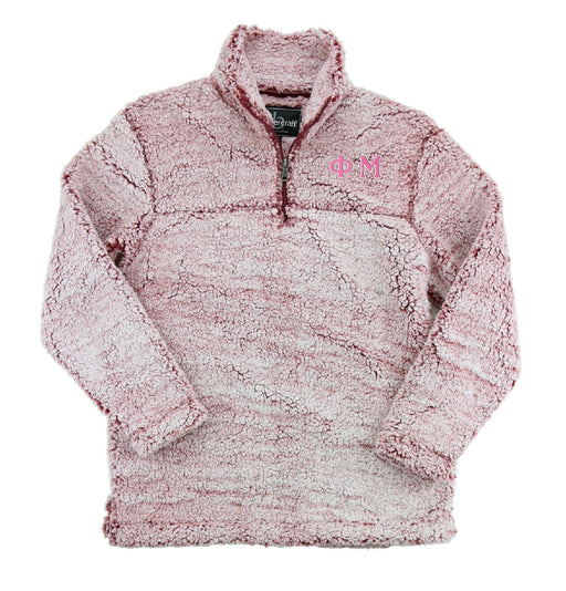 Phi Mu Embroidered Sherpa Quarter Zip Pullover