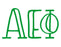 Alpha Epsilon Phi Inline Greek Letter Sticker - 2.5