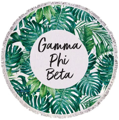 Gamma Phi Beta Palm Leaf Fringe Towel Blanket