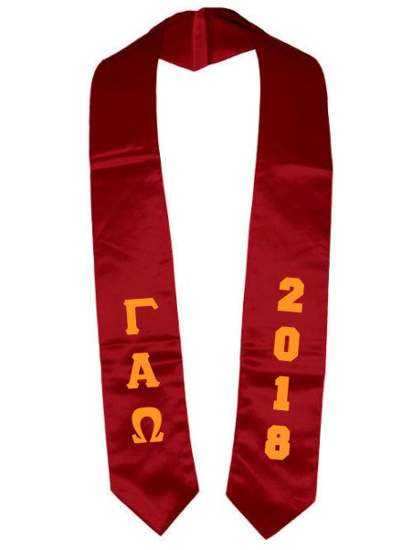 Gamma Alpha Omega Vertical Grad Stole with Letters & Year