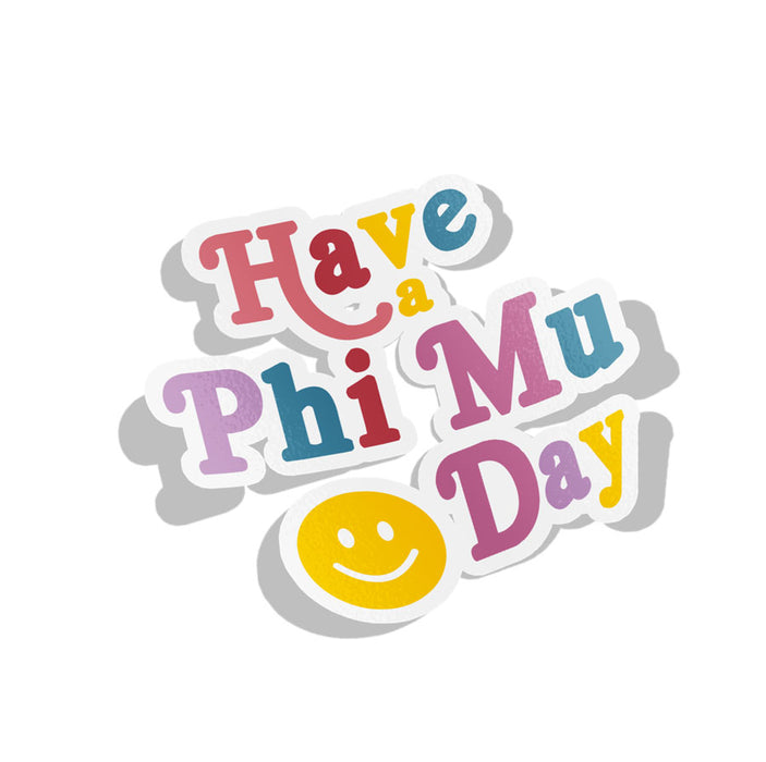 Phi Mu Happy Day Sorority Decal