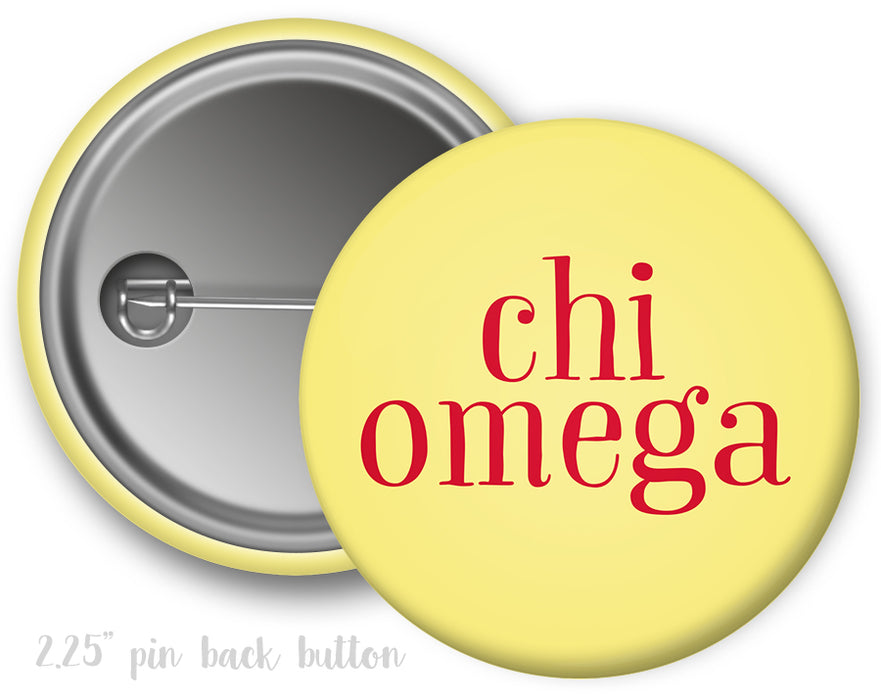 Chi Omega Simple Text Button