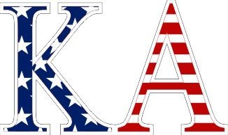 Kappa Alpha American Flag Letter Sticker - 2.5