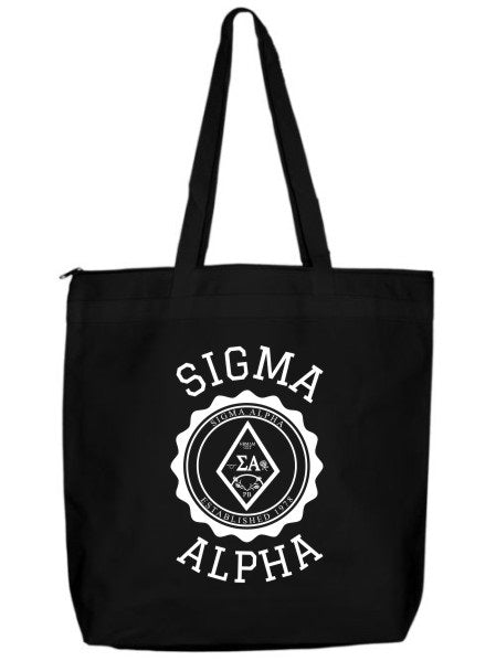 Sigma Alpha Crest Seal Tote Bag