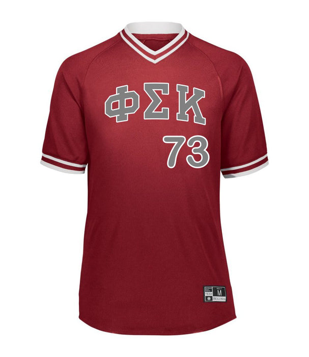 Phi Kappa Sigma Retro V-Neck Baseball Jersey —