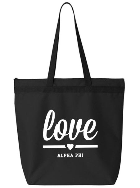 Alpha Phi Love Tote Bag