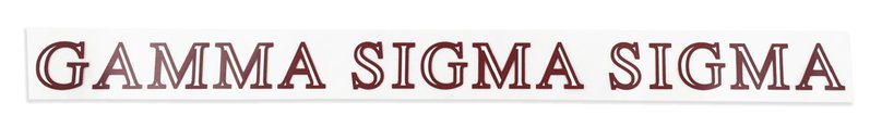 Gamma Sigma Sigma Back Of The Window Long Sticker