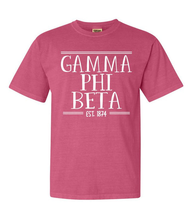 Gamma Phi Beta Custom Comfort Colors Crewneck T-Shirt
