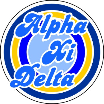 Alpha Xi Delta Funky Circle Sticker