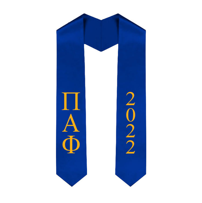 Pi Alpha Phi Vertical Grad Stole with Letters & Year