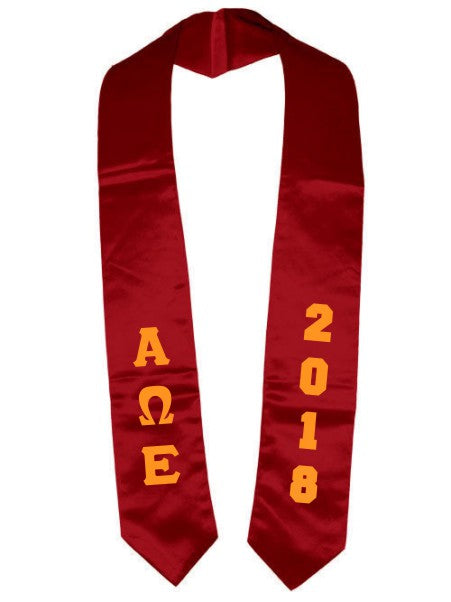 Alpha Omega Epsilon Vertical Grad Stole with Letters & Year