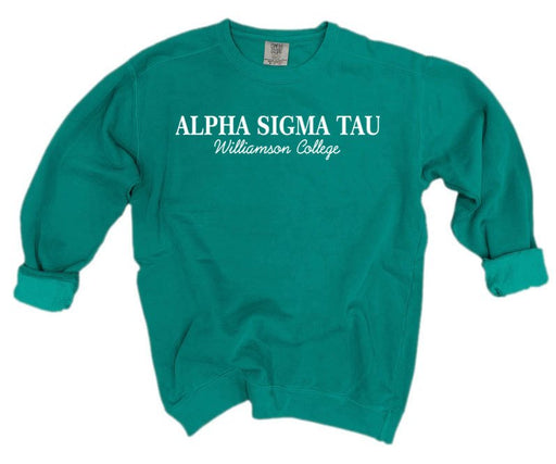 Alpha Sigma Tau Comfort Colors Script Sorority Sweatshirt