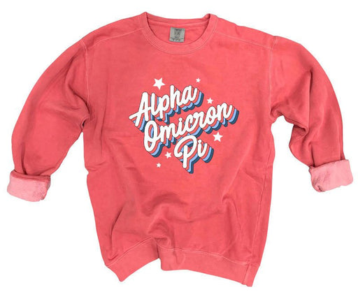 Alpha Omicron Pi Comfort Colors Throwback Sorority Sweatshirt