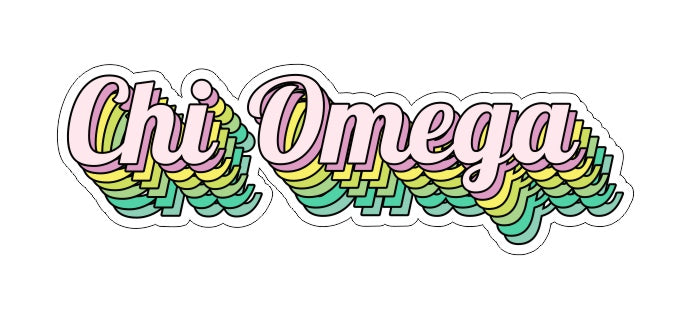 Chi Omega New Hip Stepped Sticker
