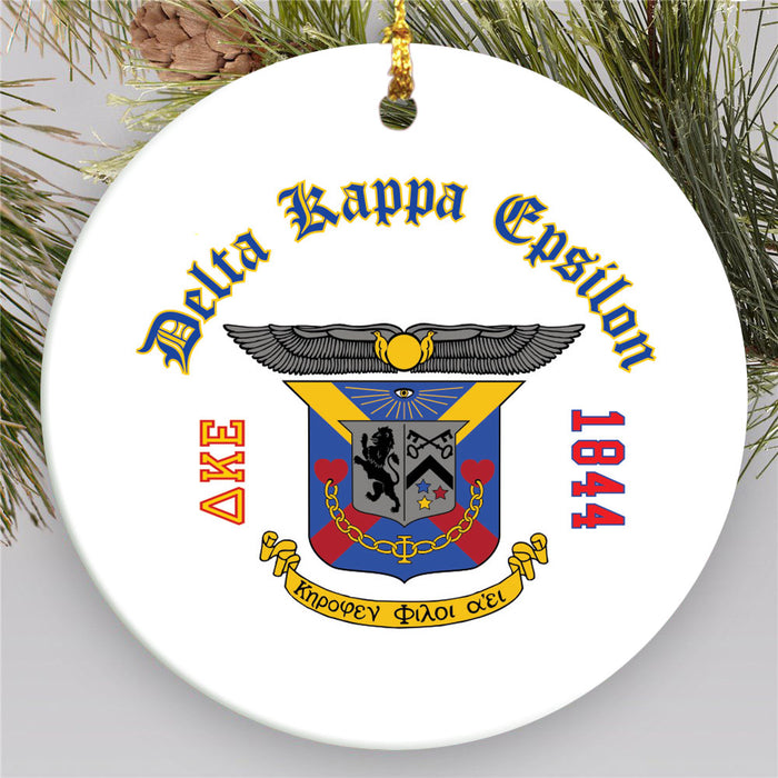 Delta Kappa Epsilon Round Crest Ornament