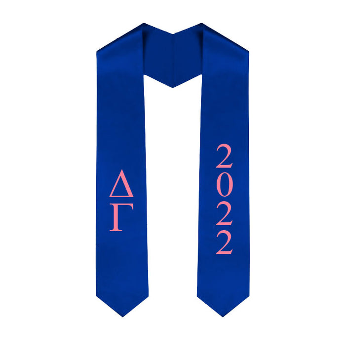 Delta Gamma Vertical Grad Stole with Letters & Year