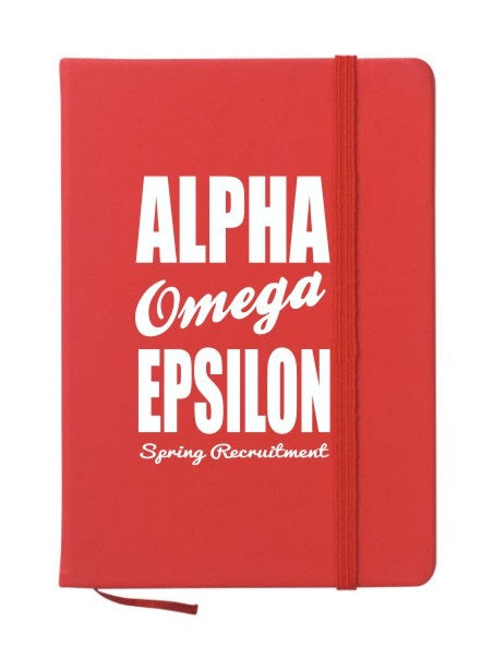 Alpha Omega Epsilon Cursive Impact Notebook
