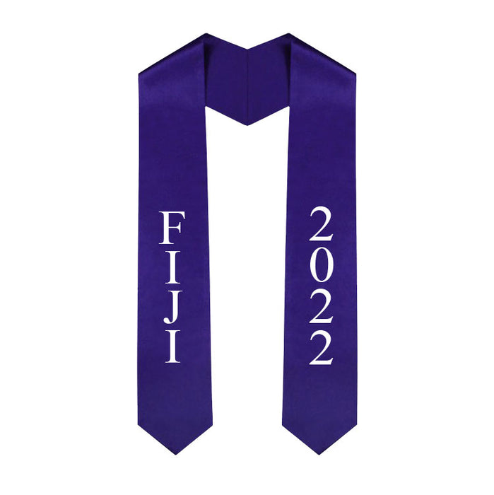 Fiji Vertical Grad Stole with Letters & Year