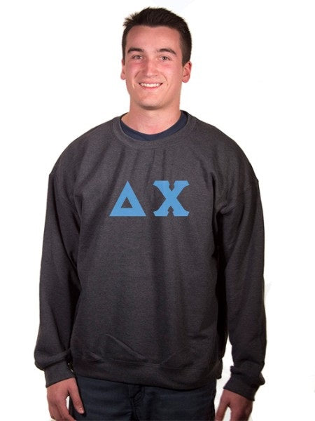 Delta Chi Crewneck Sweatshirt with Sewn-On Letters