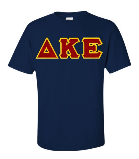 Delta Kappa Epsilon Short Sleeve Crew Shirt with Sewn-On Letters