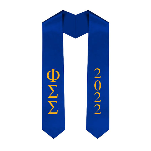 Phi Sigma Sigma Vertical Grad Stole with Letters & Year
