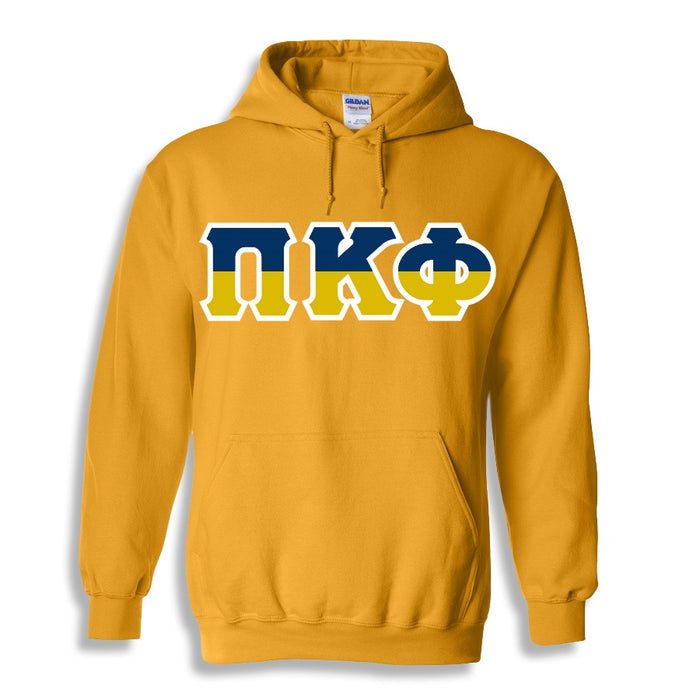 Pi Kappa Phi Two Toned Lettered Hooded Sweatshirt