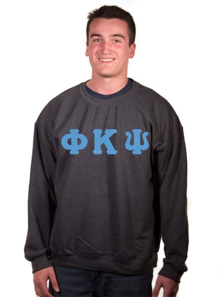 Phi Kappa Psi Crewneck Sweatshirt with Sewn-On Letters