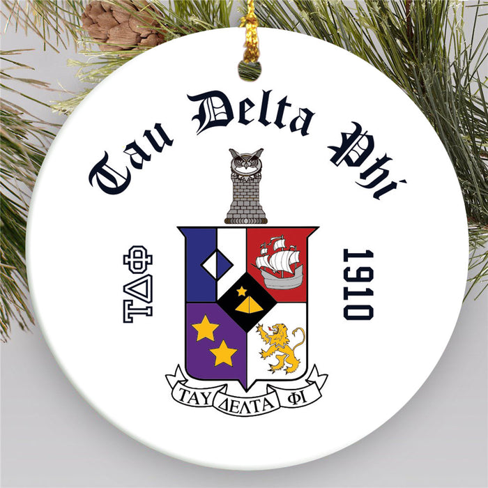 Tau Delta Phi Round Crest Ornament