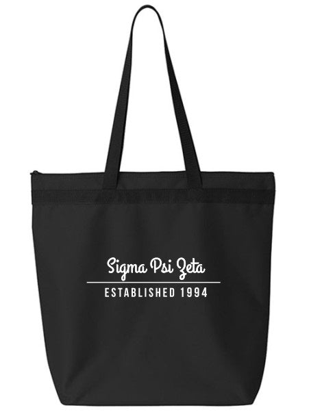 Sigma Psi Zeta Year Established Tote Bag