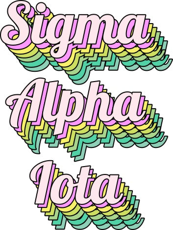 Sigma Alpha Iota Greek Stacked Sticker