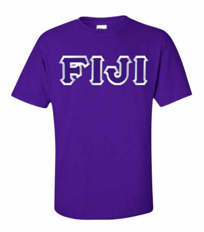 Phi Gamma Delta Short Sleeve Crew Shirt with Sewn-On Letters