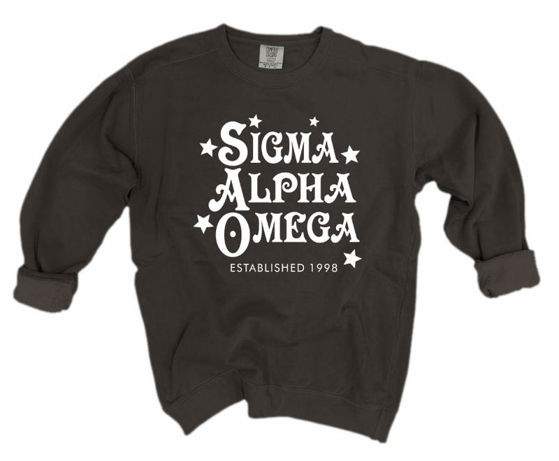 Sigma Alpha Omega Comfort Colors Custom Stars Sorority Sweatshirt