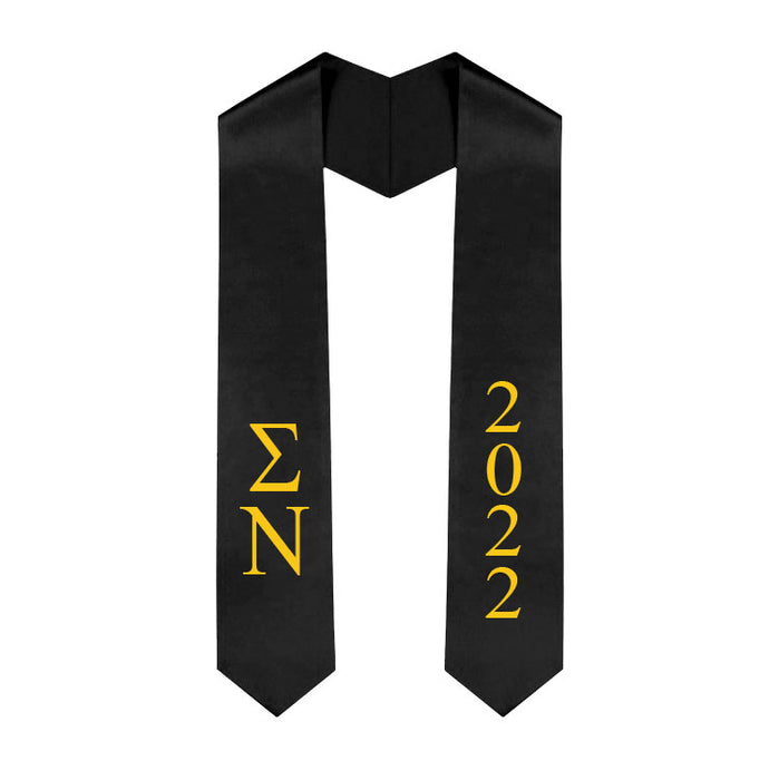 Sigma Nu Vertical Grad Stole with Letters & Year