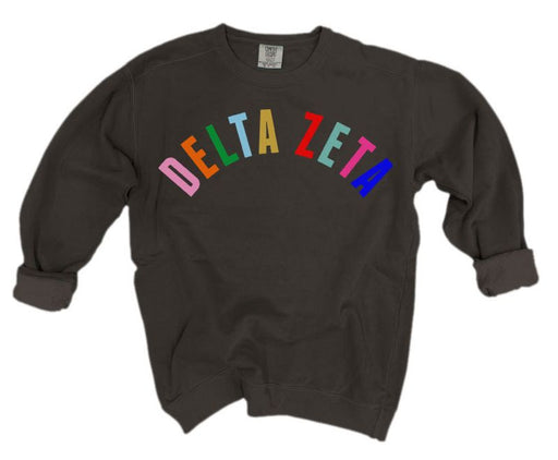 Delta Zeta Comfort Colors Over the Rainbow Sorority Sweatshirt