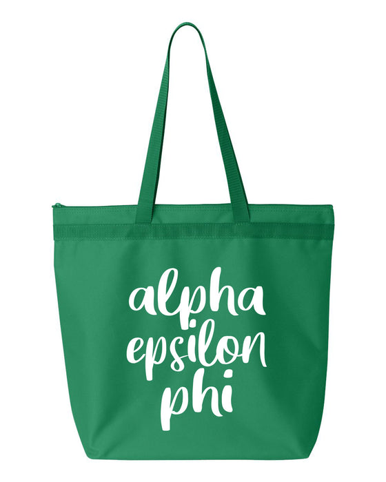 Alpha Epsilon Phi Cursive Tote Bag