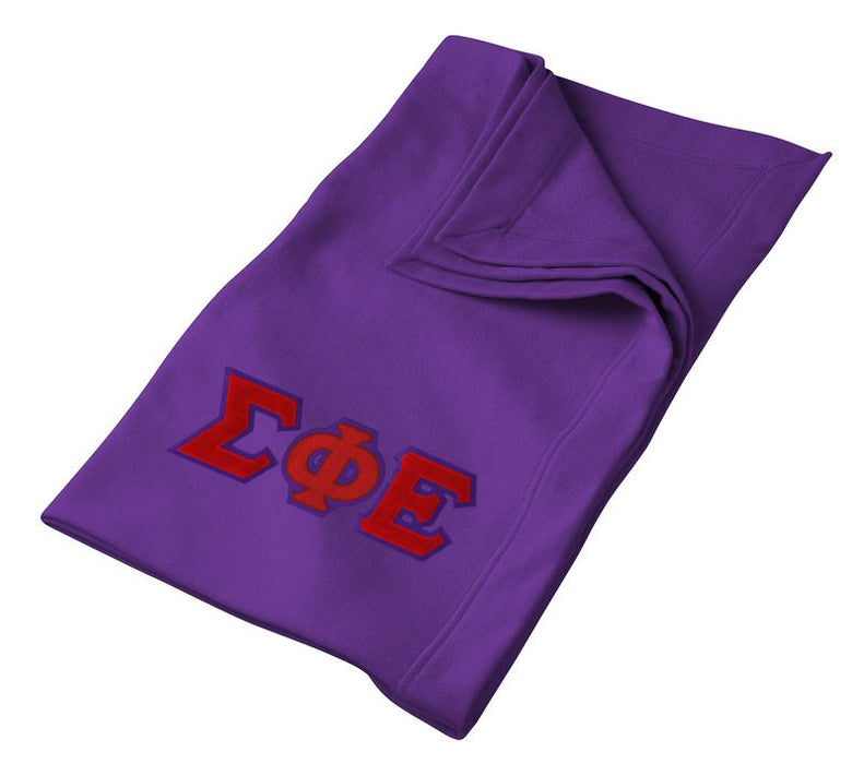Sigma Phi Epsilon Greek Twill Lettered Sweatshirt Blanket