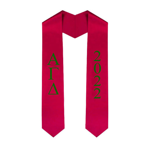 Alpha Gamma Delta Vertical Grad Stole with Letters & Year