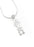 Alpha Chi Omega Sterling Silver Lavaliere Pendant with Clear Swarovski Crystal