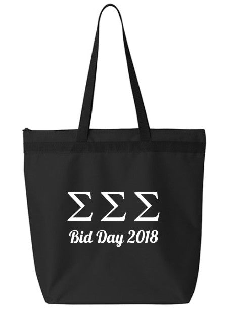 Sigma Sigma Sigma Roman Letters Event Tote Bag