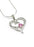 Delta Gamma Sterling Silver Heart Pendant with Colored Swarovski Crystal