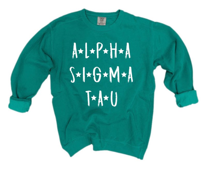 Alpha Sigma Tau Comfort Colors Starry Nickname Sorority Sweatshirt