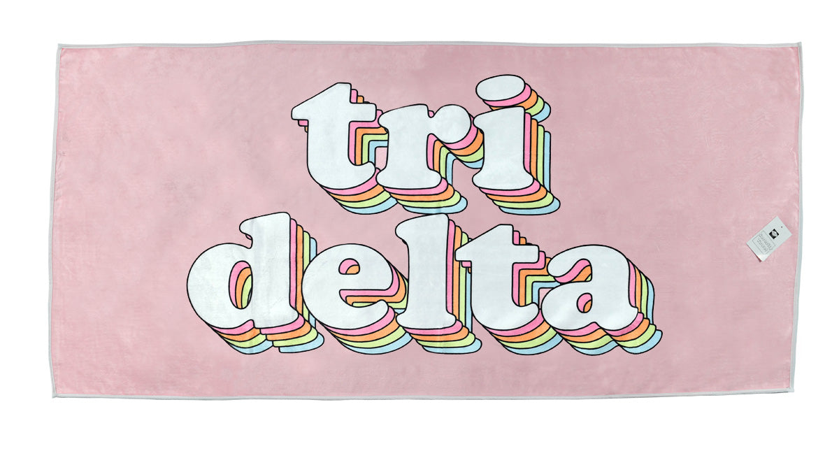 Delta Delta Delta Plush Retro Beach Towel