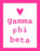 Gamma Phi Beta Heart Sticker